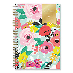 Blue Sky Day Designer Secret Garden Mint Academic Weekly/Monthly Twin-Wire Notes Planner, 8 x 5, 12-Month (July to June): 2022-2023 (137900A23)