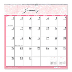 House of Doolittle Recycled Monthly Wall Calendar, Breast Cancer Awareness Artwork, 12 x 12, White/Pink/Gray Sheets, 12-Month (Jan-Dec): 2023 (367123)