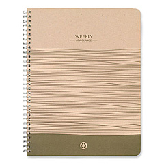 AT-A-GLANCE Elevation Eco Weekly/Monthly Planner, Geometric Artwork, 11 x 8.5, Wheat Cover, 13-Month (Jan to Jan): 2023 to 2024 (75950R1123)