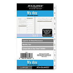 AT-A-GLANCE My Day Daily/Monthly Planner Refill, Desk Size 3, 6.75 x 3.75, Brown/White Sheets, 12-Month (Jan to Dec): 2023 (47122523)