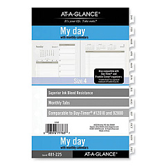AT-A-GLANCE My Day Daily/Monthly Planner Refill, Desk Size 4, 8.5 x 5.5, Brown/White Sheets, 12-Month (Jan to Dec): 2023 (48122523)