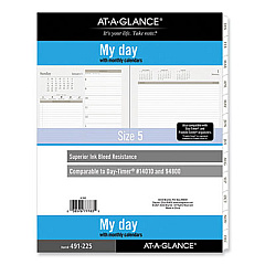 AT-A-GLANCE My Day Daily/Monthly Planner Refill with Diary Notes, Folio Size 5, 11 x 8.5, Brown/White Sheets, 12-Month (Jan to Dec): 2023 (49122523)