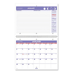 AT-A-GLANCE Monthly Twin-Wire Flip-Back Desk/Wall Calendar, 11 x 8.5, White/Violet/Red Sheets, 12-Month (Jan to Dec): 2023 (PM1702823)