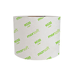 Morcon Tissue Morsoft Controlled Bath Tissue, Septic Safe, 2-Ply, White, 3.9" x 4", Band-Wrapped, 500 Sheets/Roll, 24 Rolls/Carton (M500)