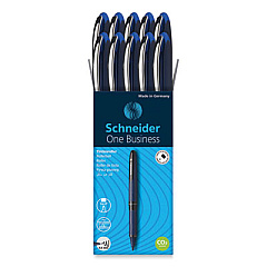 Schneider One Business Roller Ball Pen, Stick, Fine 0.6 mm, Blue Ink, Blue Barrel, 10/Box (183003)