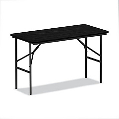 Alera Wood Folding Table, 48w x 23.88d x 29h, Black (ALEFT724824BK)