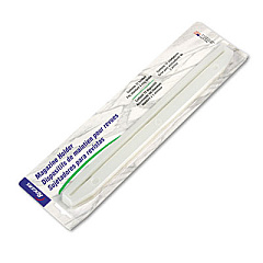 Rubbermaid 3-Hole Punched Plastic Edge Strip Magazine Holders For Ring Binders, 1 x 11.63, Frost, 12/Pack (T02802)