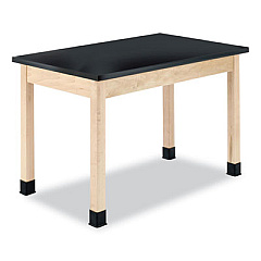 Diversified Woodcrafts Classroom Science Table, 60w x 24d x 30h, Black Epoxy Resin Top, Maple Base (P7606M30N)