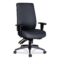 Alera Wrigley Series High Performance High-Back Multifunction Task Chair, Supports 275 lb, 18.7" to 22.24" Seat Height, Black (ALEHPM4101)