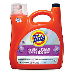 Tide Hygienic Clean Heavy 10x Duty Liquid Laundry Detergent, Spring Meadow, 154 oz Bottle, 4/Carton (27646)