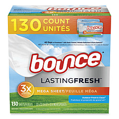 Bounce Fabric Softener Sheets, Outdoor Fresh and Clean, 130 Sheets/Box, 3 Boxes/Carton (05151)
