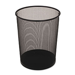 Rubbermaid Commercial Steel Mesh Wastebasket, Round, 5 gal, Black, 6/Carton (WMB20BKCT)