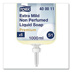 Tork Premium Extra Mild Liquid Soap, Unscented, 1 L, 6/Carton (400011)