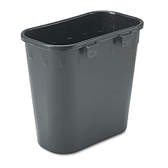 Safco Paper Pitch Recycling Bin, Rectangular, Polyethylene, 1.75 gal, Black (2944BL)