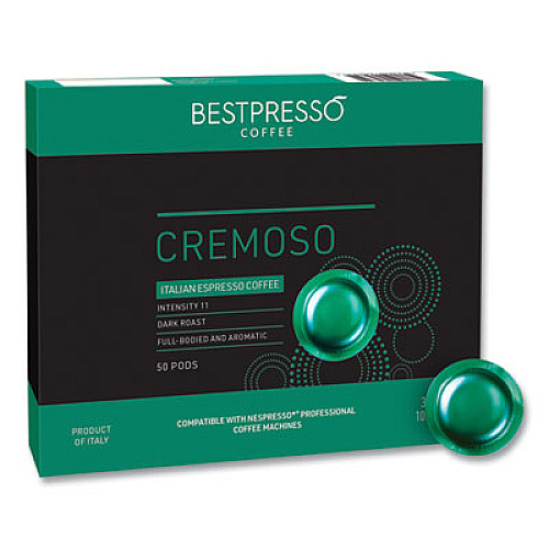 Bestpresso Nespresso Professional Cremoso Coffee Pods, 0.21 oz, 50/Box (BST18968)