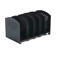 Safco Five-Section Adjustable Steel Book Rack,15.25 x 9 x 9.25, Black (3116BL)
