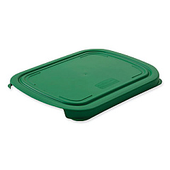 Rubbermaid Commercial Compost Bin Lid, For 3.3 and 5 gal Bins, 16.3w x 12.9d x 1.1h, Compost Green, 6/Pack (2108900)