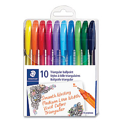 Staedtler Triplus Ballpoint Pen, Stick, Medium 1 mm, Assorted Ink and Barrel Colors, 10/Pack (4320MTB10)