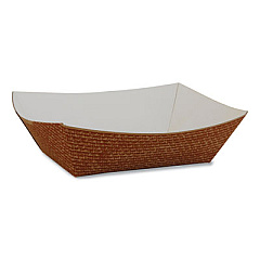 SCT Hearthstone Food Trays, 3.44 x 2.06 x 1.26, Brown/White, Paper, 1,000/Carton (0562)