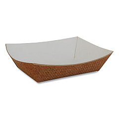SCT Hearthstone Food Trays, 4.5 x 2.63 x 1.5, Brown/White, Paper, 1,000/Carton (0564)