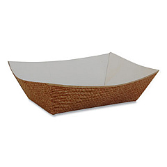 SCT Hearthstone Food Trays, 5 x 3.13 x 1.73, Brown/White, Paper, 500/Carton (0565)