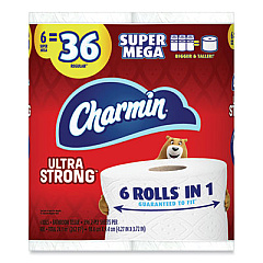 Charmin Ultra Strong Bathroom Tissue, Septic Safe, 2-Ply, White, 396 Sheet/Roll, 6 Rolls/Pack, 3 Packs/Carton (60798)