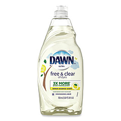 Dawn Free and Clear Dishwashing Liquid, Lemon Scent, 24 oz Squeeze Bottle, 10/Carton (53603)