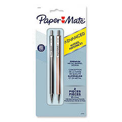 Paper Mate Advanced Mechanical Pencils, 0.7 mm, HB (#2), Black Lead, Gun Metal Gray; Rose Gold Barrel, 2/Pack (2128209)