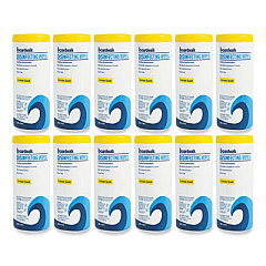 Boardwalk Disinfecting Wipes, 7 x 8, Lemon Scent, 35/Canister, 12 Canisters/Carton (BWK455W35)
