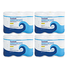 Boardwalk Disinfecting Wipes, 7 x 8, Lemon Scent, 75/Canister, 3 Canisters/Pack, 4/Packs/Carton (BWK455W753CT)