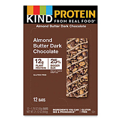KIND Protein Bars, Almond Butter Dark Chocolate, 1.76 oz, 12/Pack (26832)