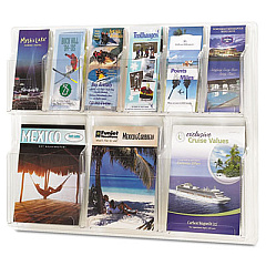 Safco Reveal Clear Literature Displays, 9 Compartments, 30w x 2d x 22.5h, Clear (5605CL)