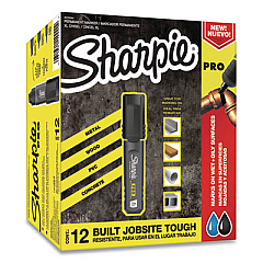Sharpie Pro Permanent Marker, Broad XL Chisel Tip, Black, Dozen (2018344)