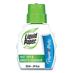Paper Mate Liquid Paper Fast Dry Correction Fluid, 22 ml Bottle, White, Dozen (5640115)
