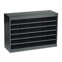 Safco Steel/Fiberboard E-Z Stor Sorter, 24 Sections, 37 1/2 x 12 3/4 x 25 3/4, Black (9211BLR)