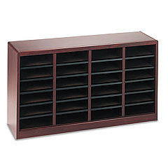 Safco Wood/Fiberboard E-Z Stor Sorter, 24 Sections, 40 x 11 3/4 x 23, Mahogany (9311MH)