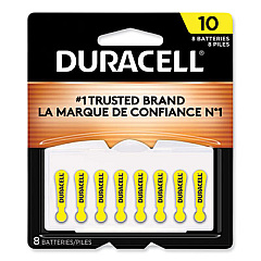 Duracell Hearing Aid Battery, #10, 8/Pack (DA10B8ZM10)
