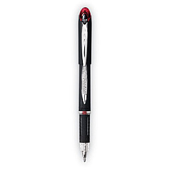 uni-ball Jetstream Ballpoint Pen, Stick, Bold 1 mm, Red Ink, Black Barrel (33923)