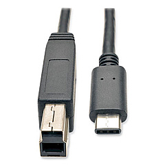 Tripp Lite USB 3.1 Gen 1 (5 Gbps) Cable, USB Type-C (USB-C) to USB 3.0 Type-B (M/M), 3 ft. (U422003)