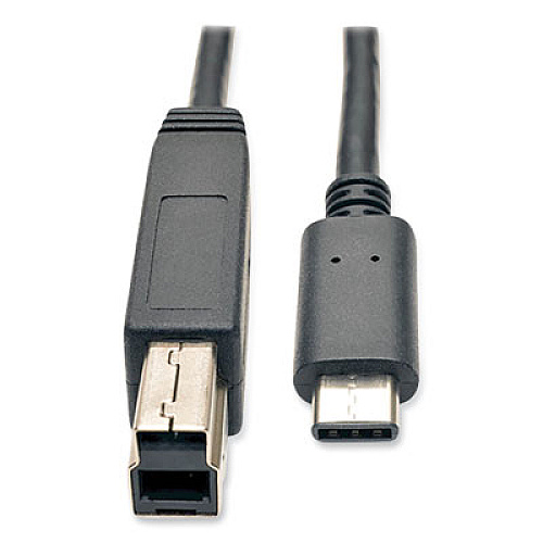 Tripp Lite USB 3.1 Gen 1 (5 Gbps) Cable, USB Type-C (USB-C) to USB 3.0 Type-B (M/M), 3 ft. (U422003)
