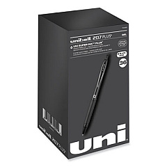 uni-ball 207 Plus+ Gel Pen, Retractable, Medium 0.7 mm, Black Ink, Black Barrel, 36/Pack (70455)