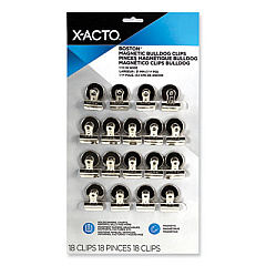 X-ACTO Bulldog Magnetic Clips, 0.44", Nickel-Plated, Silver, 18/Box (2026)