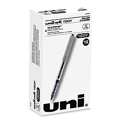 uni-ball VISION Roller Ball Pen, Stick, Fine 0.7 mm, Assorted Ink and Barrel Colors, Dozen (60387)