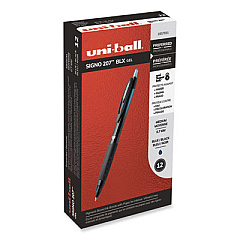 uni-ball 207 BLX Series Gel Pen, Retractable, Medium 0.7 mm, Black Ink, Translucent Black Barrel (1837931)