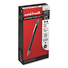 uni-ball Jetstream Retractable Ballpoint Pen, 1 mm, Blue-Black Ink, Black Barrel (1858845)