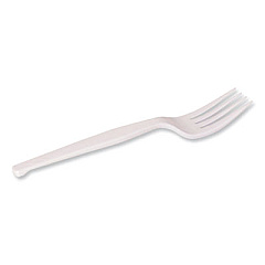 Dixie Plastic Cutlery, Heavy Mediumweight Fork, 100/Box (FM207)