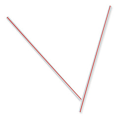 Dixie Unwrapped Hollow Stir-Straws, 5.5", Plastic, White/Red, 1,000/Box, 10 Boxes/Carton (HS551)