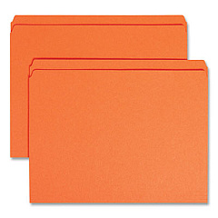 Smead Reinforced Top Tab Colored File Folders, Straight Tabs, Letter Size, 0.75" Expansion, Orange, 100/Box (12510)