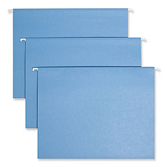 Smead TUFF Hanging Folders with Easy Slide Tab, Letter Size, 1/3-Cut Tabs, Blue, 18/Box (64041)