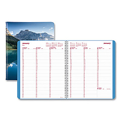 Brownline Mountains Weekly Appointment Book, Mountains Photography, 11 x 8.5, Blue/Green Cover, 12-Month (Jan to Dec): 2023 (CB950G04)